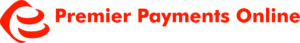 Premier Payments Online logo with red circular emblem and red wordmark on white background